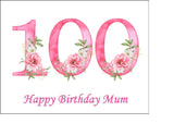 100th Birthday Flowers Edible Icing Cake Topper or Ribbon