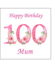 100th Birthday Flowers Edible Icing Cake Topper or Ribbon