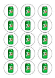 7UP Fizzy Drink Edible Icing Cake Topper or Ribbon