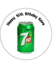 7UP Fizzy Drink Edible Icing Cake Topper or Ribbon