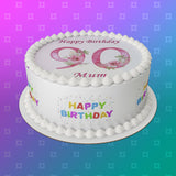 90th Birthday Flowers Edible Icing Cake Topper or Ribbon