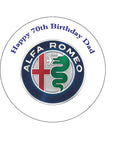 Alfa Romeo Logo Edible Icing Cake Topper or Ribbon