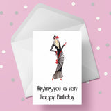 Art Deco Lady 02 Edible Icing Cake Topper or Ribbon