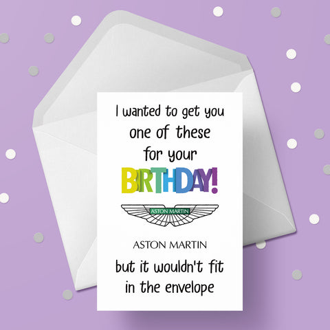 Aston Martin Funny Birthday Card