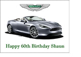 Aston Martin Car 02 Edible Icing Cake Topper or Ribbon