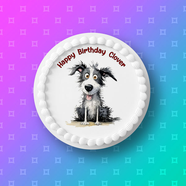 Border Collie 06 Edible Icing Cake Topper or Ribbon