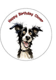 Border Collie 01 Edible Icing Cake Topper or Ribbon