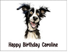 Border Collie 01 Edible Icing Cake Topper or Ribbon