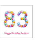 83rd Birthday Balloons Edible Icing Cake Topper or Ribbon