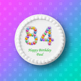 84th Birthday Balloons Edible Icing Cake Topper or Ribbon