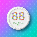 88th Birthday Balloons Edible Icing Cake Topper or Ribbon