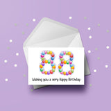 88th Birthday Balloons Edible Icing Cake Topper or Ribbon