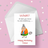 Happy Birthday Edible Icing Cake Topper or Ribbon 09 - Funny Woman Farting