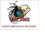 Bob Marley 02 Edible Icing Cake Topper or Ribbon