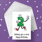 02 2nd Birthday Card with Funny numbers