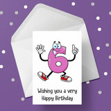 06 6th Birthday Card with Funny numbers