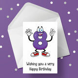 08 8th Birthday Card with Funny numbers