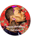 Chris Brown 01 Edible Icing Cake Topper or Ribbon