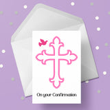 Confirmation Card 01 - Pink Cross