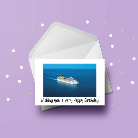 Cruise Ship 01 Birthday Card