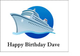 Cruise Ship 02 Edible Icing Cake Topper or Ribbon or Ribbon