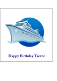 Cruise Ship 02 Edible Icing Cake Topper or Ribbon or Ribbon