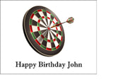 Dartboard Dart Board Darts 02 Edible Icing Cake Topper or Ribbon