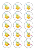 Emoji 10 Edible Icing Cake Topper - Birthday Hat