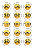 Emoji 11 Edible Icing Cake Topper - Glasses