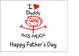 Father's Day Edible Icing Cake Topper 01 - I love Daddy