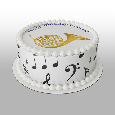 French Horn Edible Icing Cake Topper