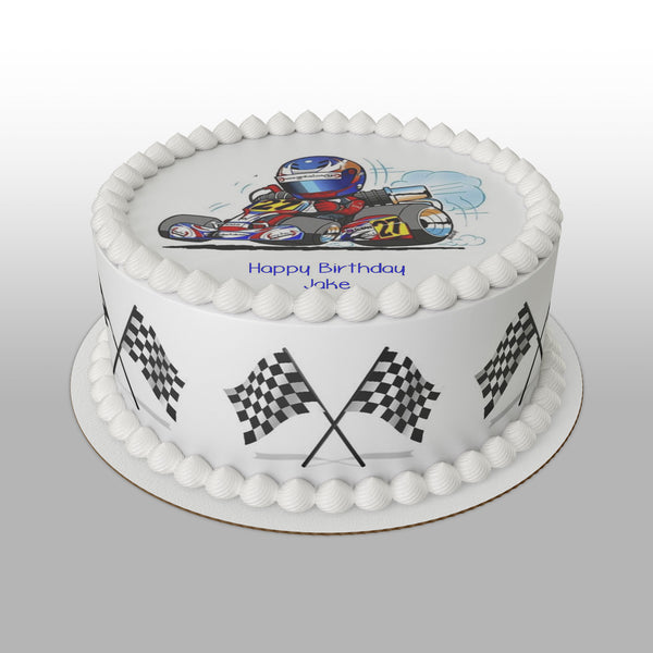 Go-Karting Go Kart Edible Icing Cake Topper 01
