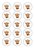 Highland Cow 02 Edible Icing Cake Topper