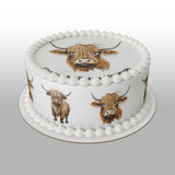 Highland Cow 02 Edible Icing Cake Topper