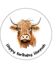 Highland Cow 02 Edible Icing Cake Topper