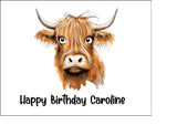 Highland Cow 02 Edible Icing Cake Topper