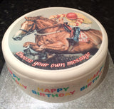 Horse Racing Edible Icing Cake Topper 02