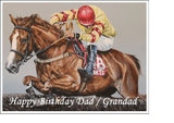 Horse Racing Edible Icing Cake Topper 02