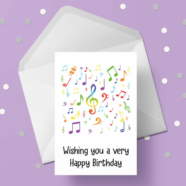 Music Notes Birthday Card 03