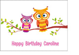 Owl 01 Edible Icing Cake Topper or Ribbon