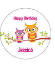 Owl 01 Edible Icing Cake Topper or Ribbon