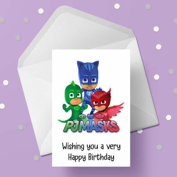 PJ Masks Birthday Card – the caker online