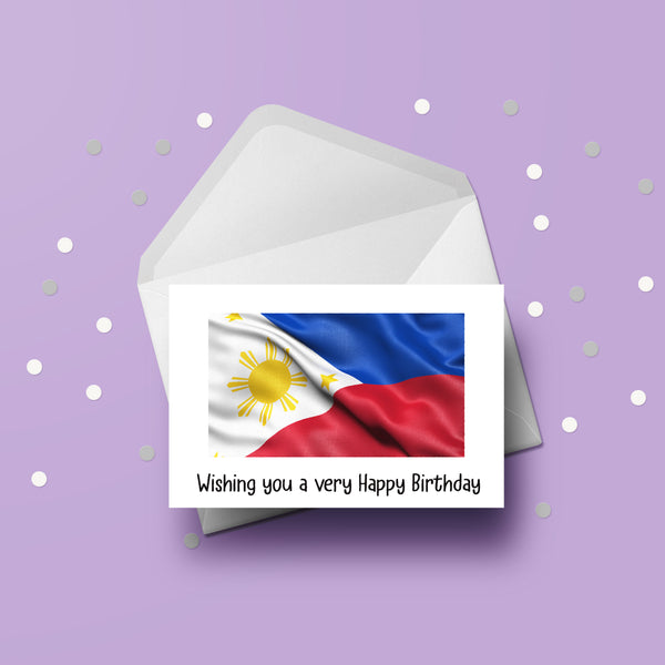 Philippines Flag Birthday Card