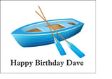 Rowing Boat Edible Icing Cake Topper or Ribbon