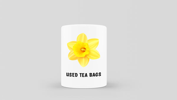 Used Tea Bag Holder 08 - Daffodil design