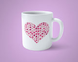 Cherry Blossom Tree with Love Heart Leaves Mug