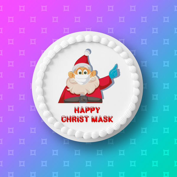 Christmas Cake Topper 05 - Funny Santa Face Mask