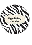 Zebra Print Edible Icing Cake Topper