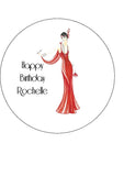 Art Deco Lady 02 Edible Icing Cake Topper or Ribbon