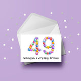 49th Birthday Balloons Card